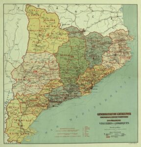 Veguerías y comarcas de Cataluña (1936)