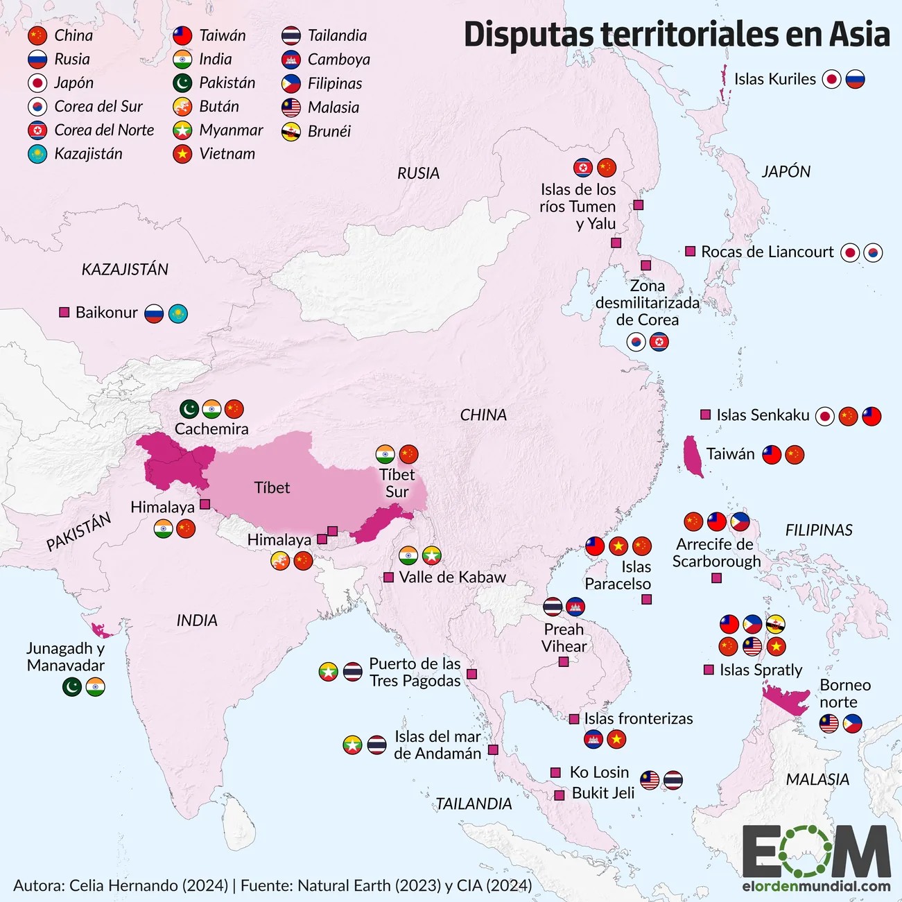 Disputas territoriales en Asia Oriental (2024) Disputas territoriales en Asia Oriental (2024)