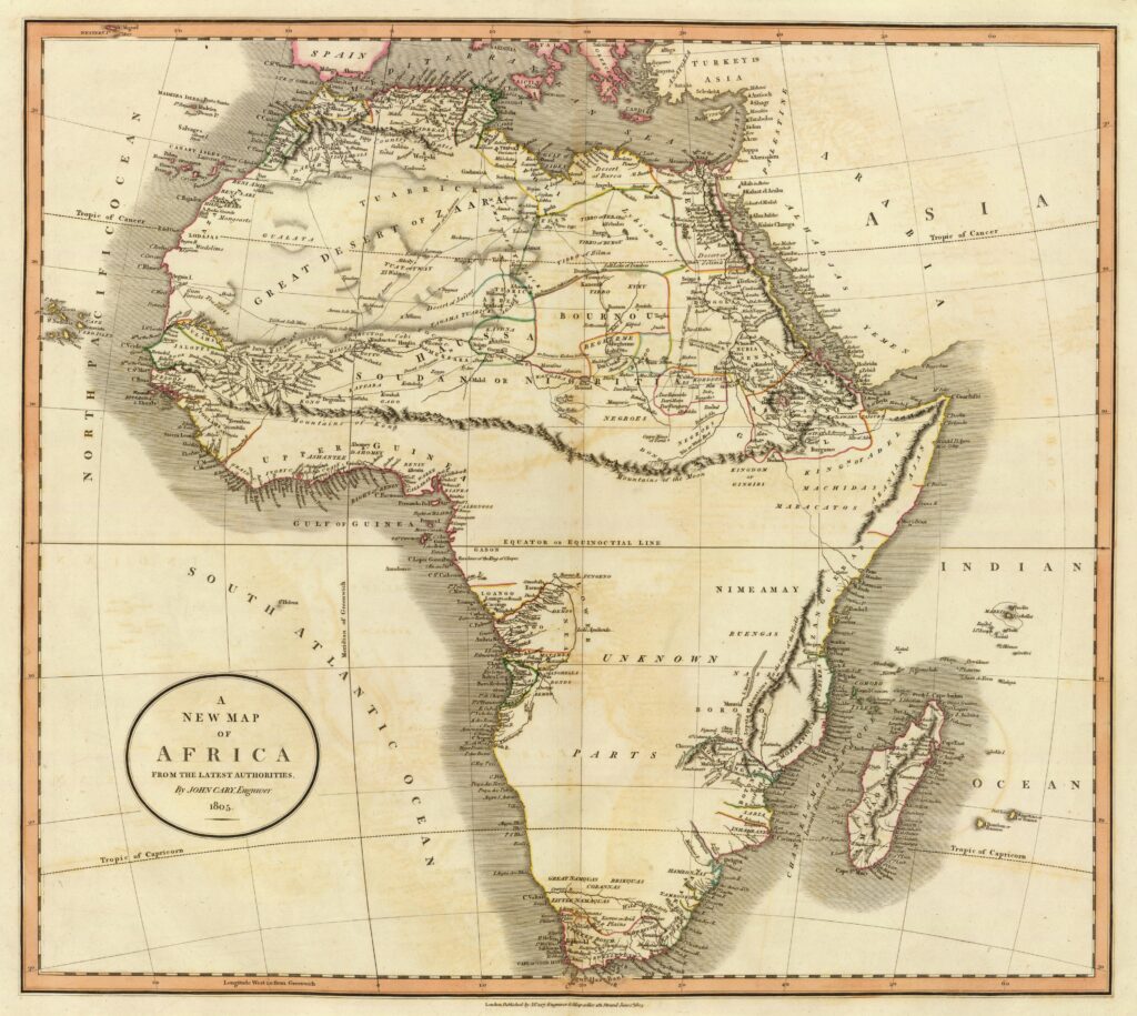África y las Montañas de Kong (1805)