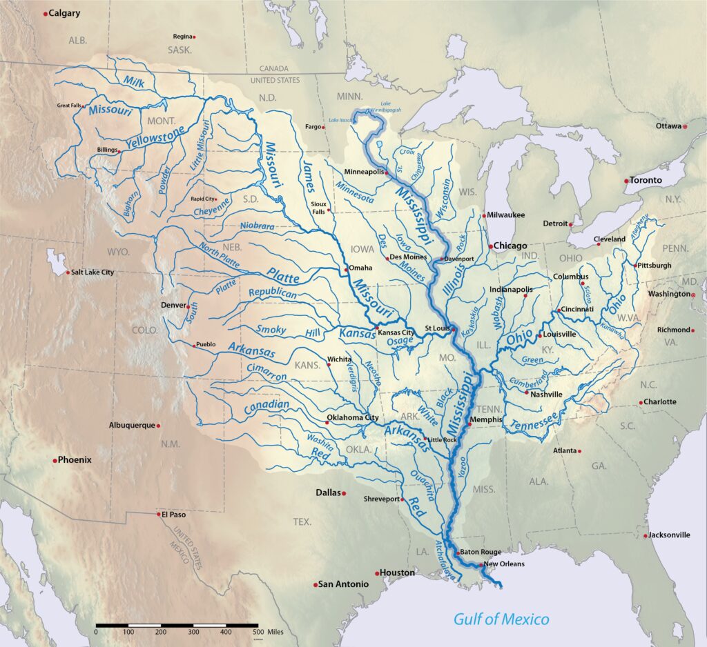 Mapa del río Misisipi (2016)