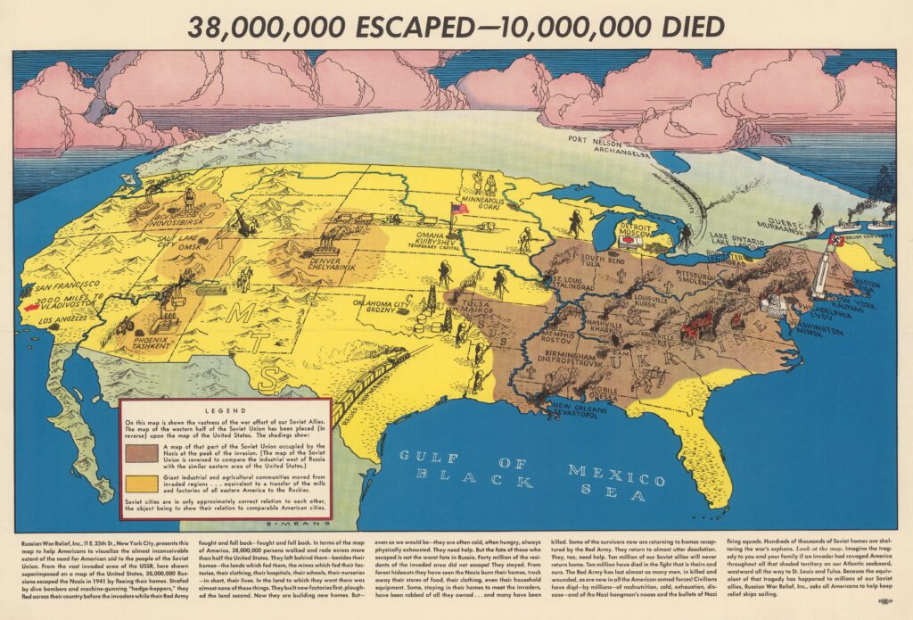 38 millones escaparon, 10 millones murieron (1943)