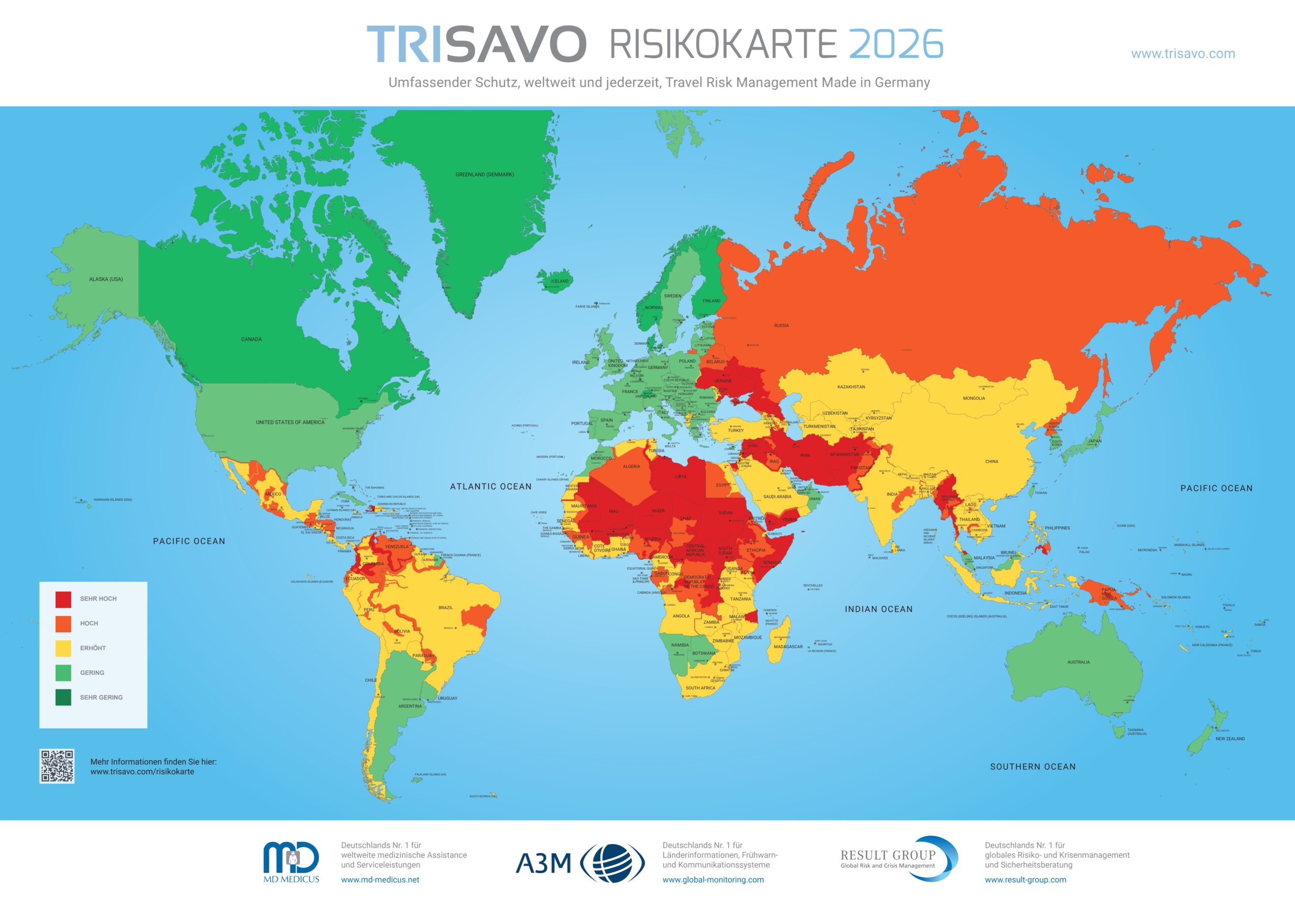 Mapa de riesgo para viajeros (2026)