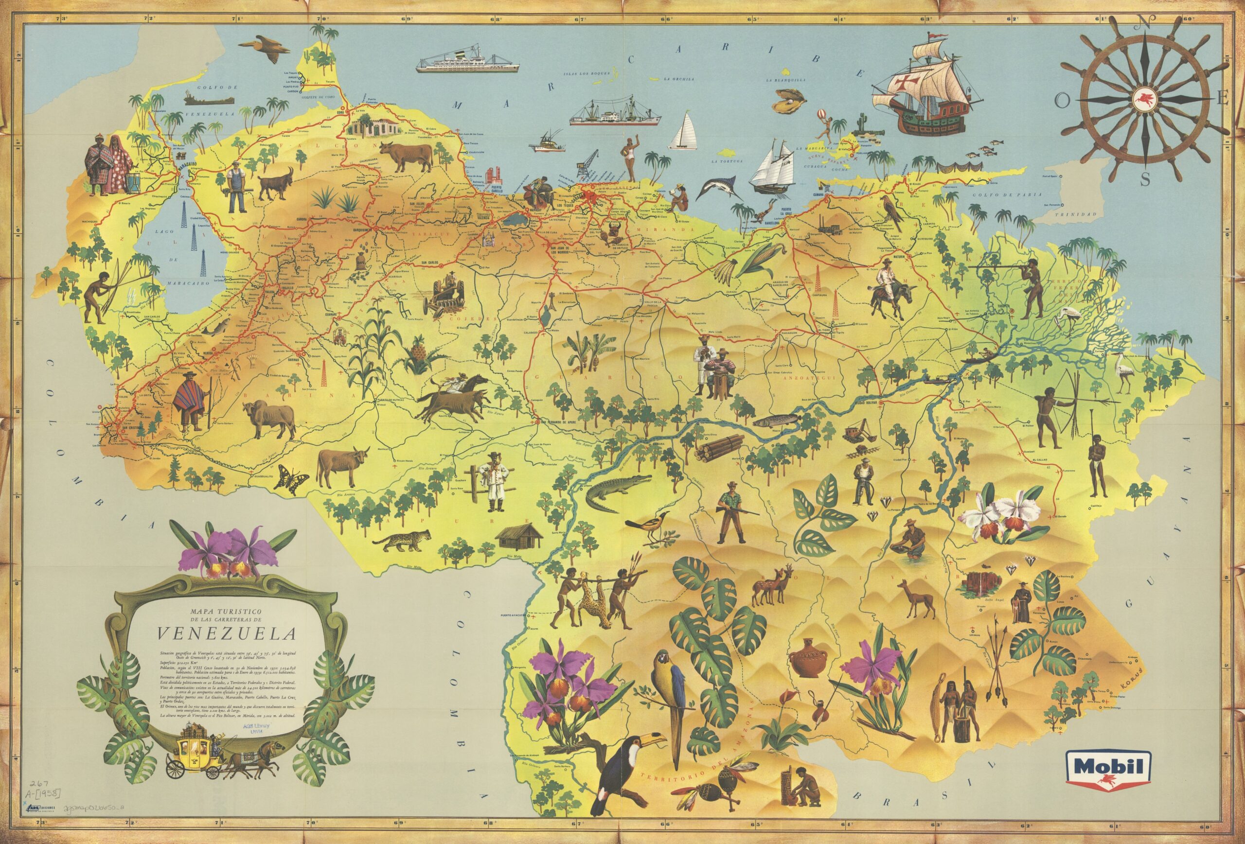 Mapa turístico de Venezuela (1958)