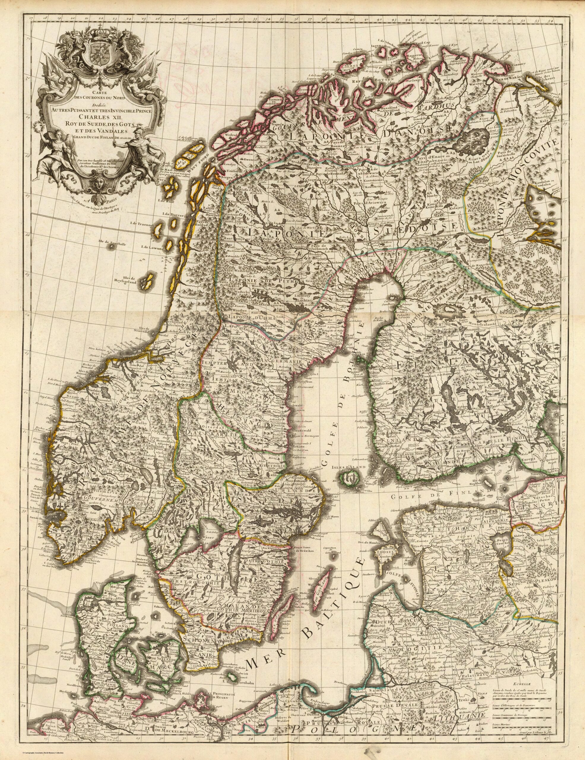 Mapa de las Coronas del Norte (1706)