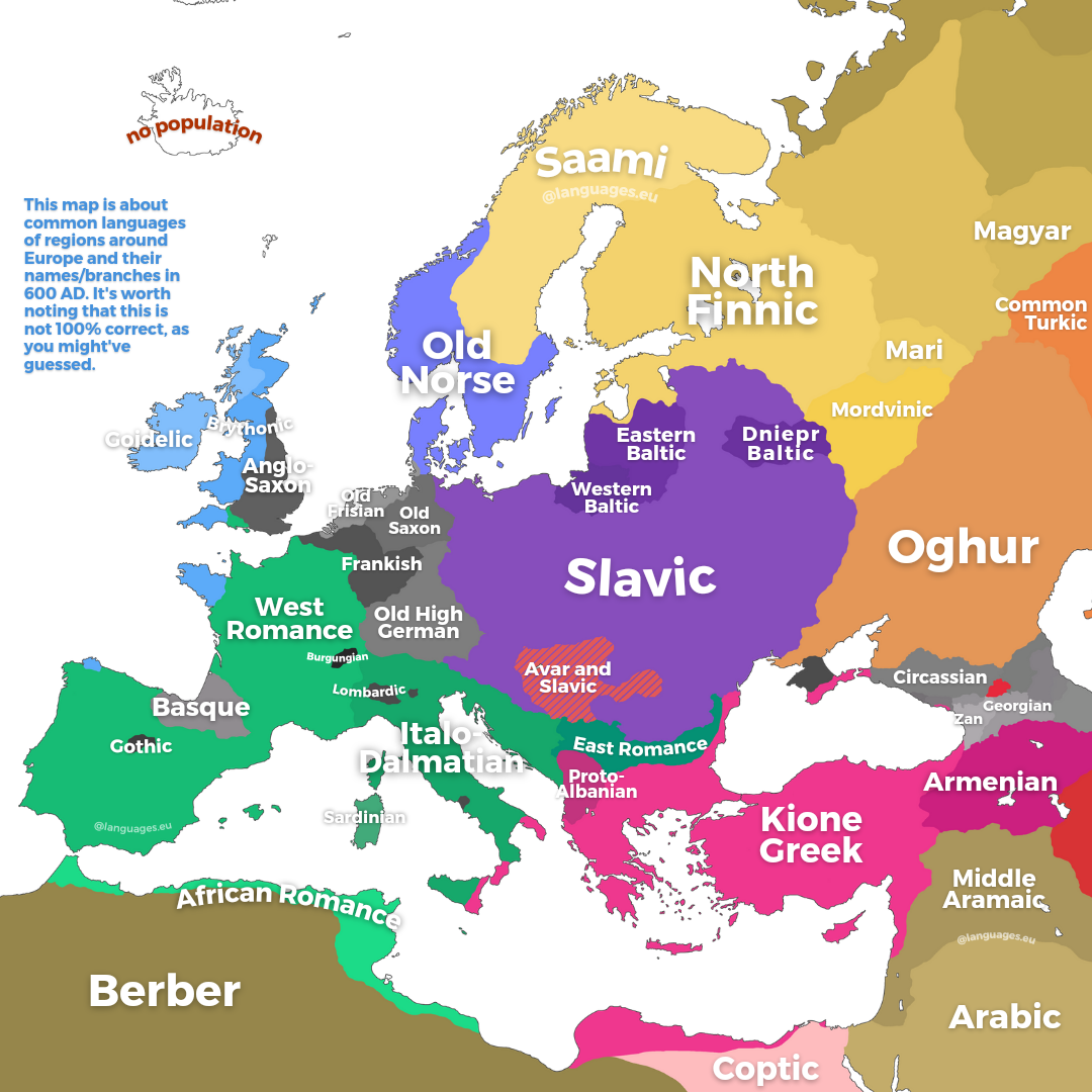 Las lenguas de Europa (S. VI) Las lenguas de Europa (S. VI)