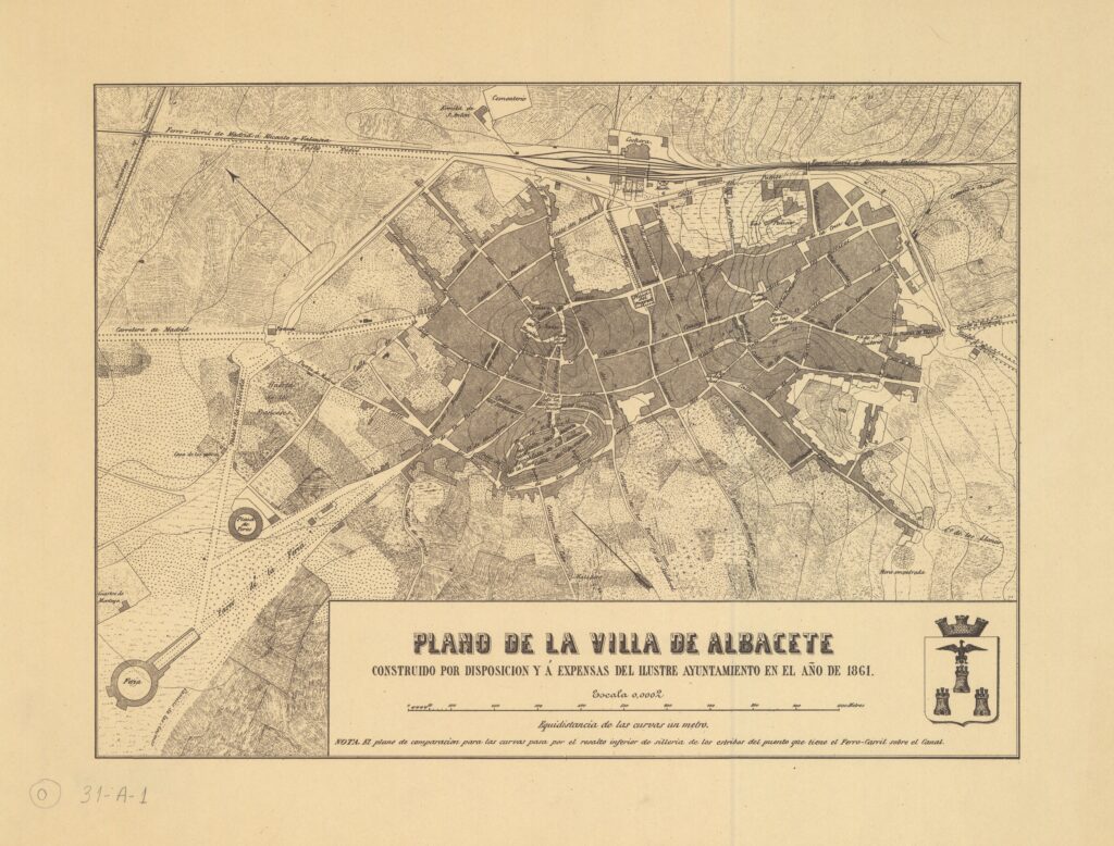 Map of the town of Albacete (1861)