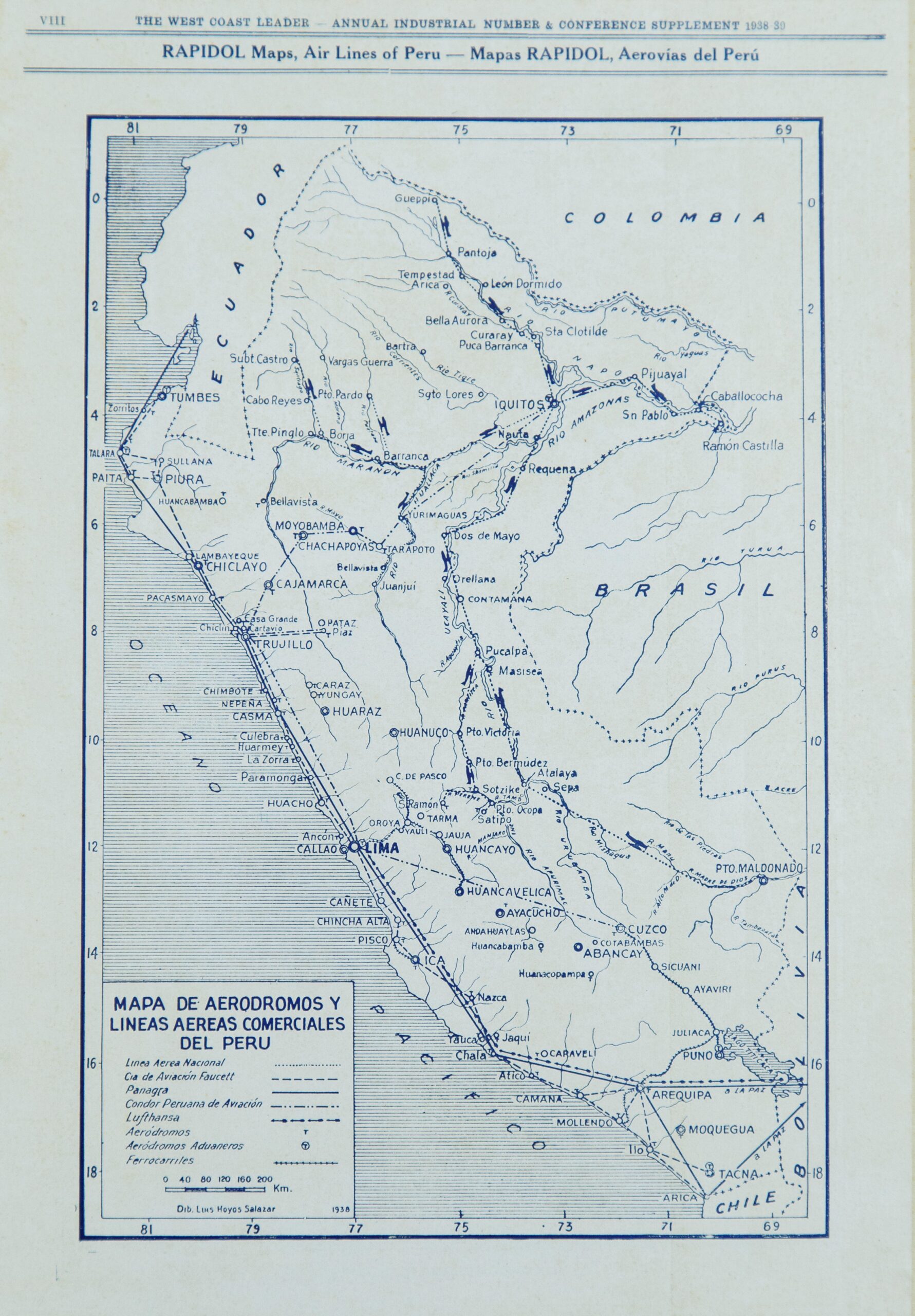 Airfields and commercial airlines in Peru (1938) Airfields and commercial airlines in Peru (1938)