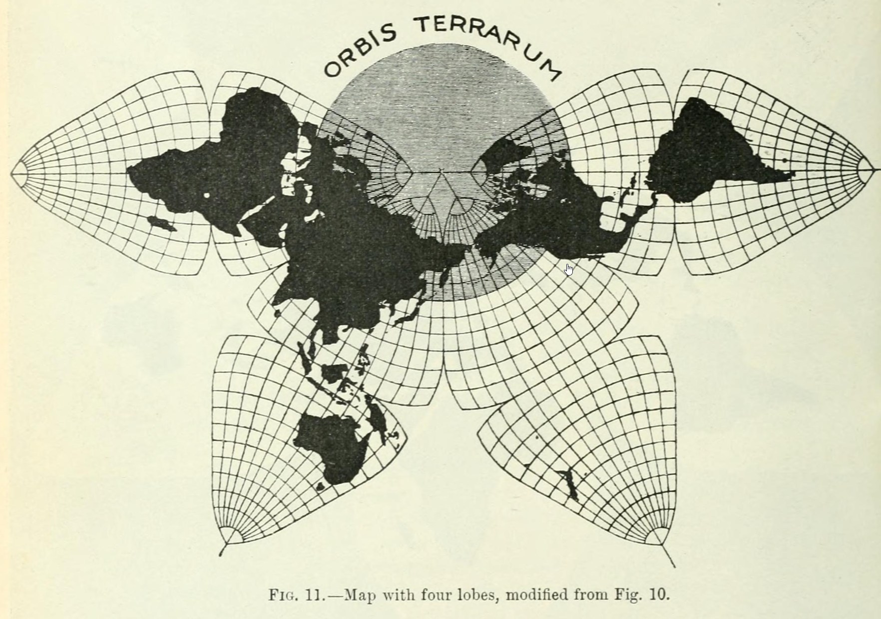 El primer mapa mariposa de Cahill (1909) El primer mapa mariposa de Cahill (1909)