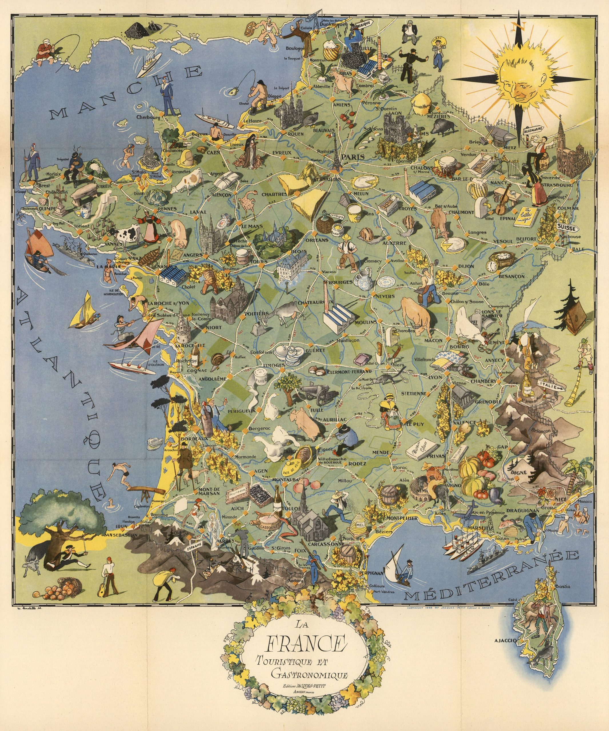 Mapa gastronómico y turístico de Francia (1948) Mapa gastronómico y turístico de Francia (1948)